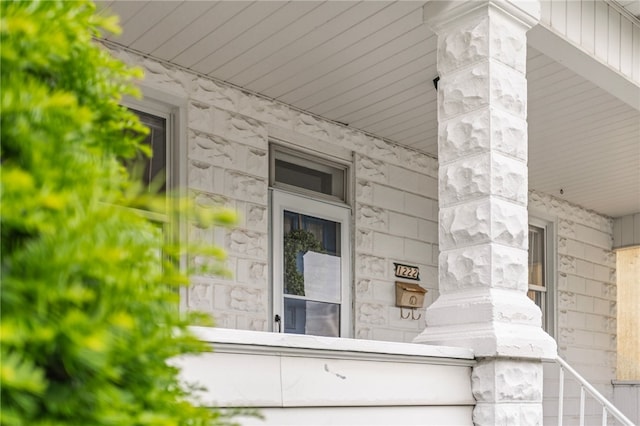 1222 Forest Ave, New Kensington, PA 15068 - property entrance with stone siding and covered porch
