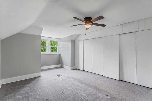 1222 Forest Ave, New Kensington, PA 15068 - bonus room with a ceiling fan, vaulted ceiling, carpet floors, and baseboards
