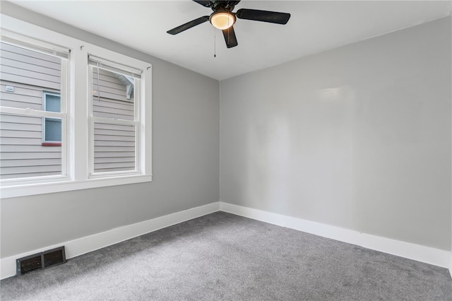 1222 Forest Ave, New Kensington, PA 15068 - unfurnished room with carpet, baseboards, and ceiling fan