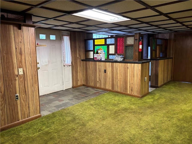 1877 Main St, Arona, PA 15617 - below grade area featuring wooden walls and carpet