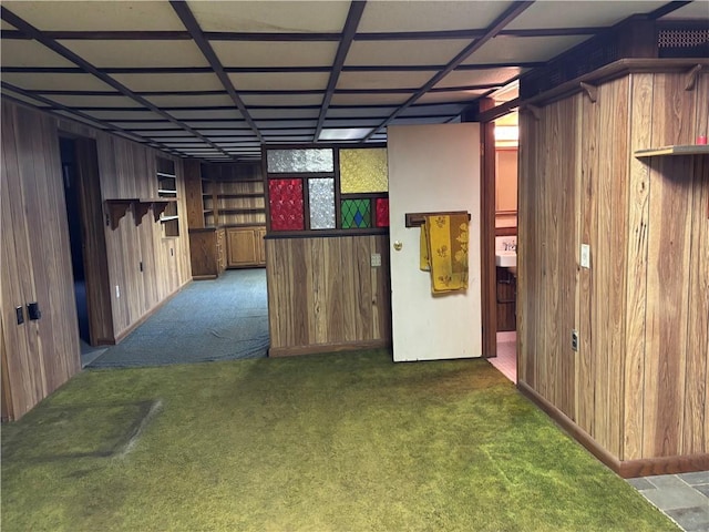 1877 Main St, Arona, PA 15617 - below grade area featuring wood walls and dark carpet