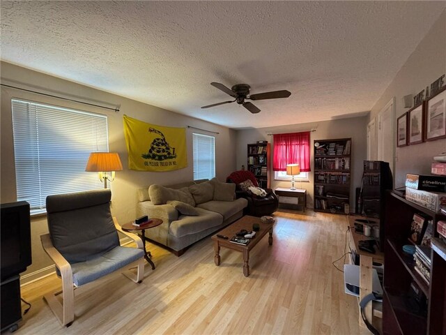 1022-1024 S Trenton Ave, Regent Square, PA 15221 - living room with a ceiling fan, light wood-type flooring, and a textured ceiling