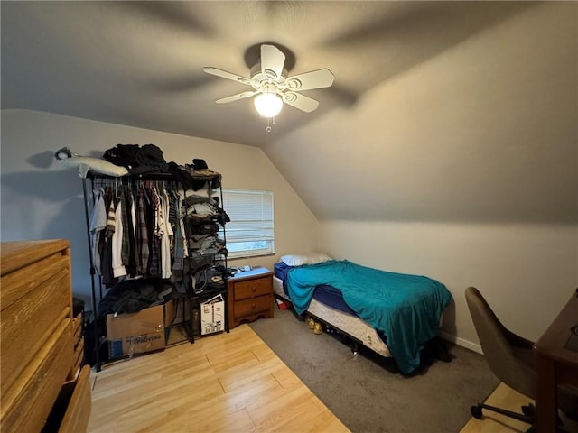 1022-1024 S Trenton Ave, Regent Square, PA 15221 - bedroom featuring lofted ceiling, wood finished floors, and a ceiling fan