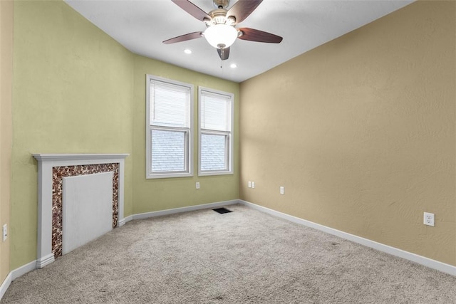 44 Pasadena St, Mt Washington, PA 15211 - unfurnished living room with ceiling fan, carpet, and baseboards