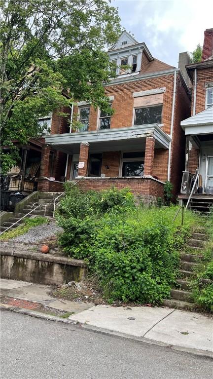 222 Luray St, Perry Hilltop, PA 15214 - view of front of property with brick siding and stairs