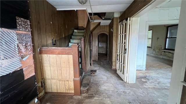 222 Luray St, Perry Hilltop, PA 15214 - interior space with wood walls and arched walkways