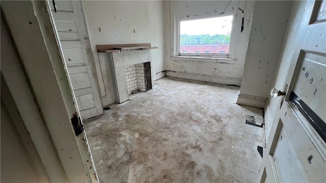 222 Luray St, Perry Hilltop, PA 15214 - unfurnished living room with a fireplace