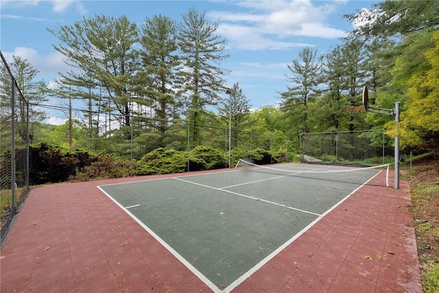 428 Jefferson School Rd, Cook Twp, PA 15658 - view of tennis court featuring community basketball court and a forest view