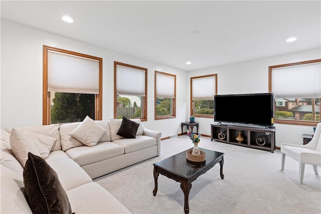 704 Park Ave, Rostraver, PA 15012 - carpeted living room with plenty of natural light and recessed lighting