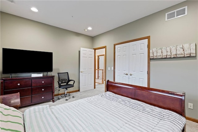 704 Park Ave, Rostraver, PA 15012 - carpeted bedroom featuring baseboards, a closet, and recessed lighting