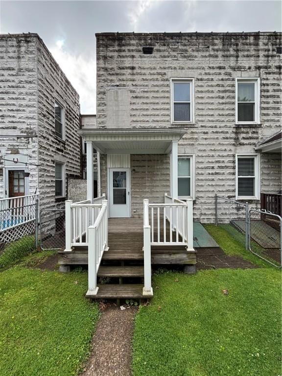 7027 Blackhawk St, Swissvale, PA 15218 - back of house with a wooden deck