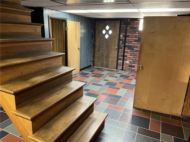 100 Rohaley Ln, Menallen Twp, PA 15480 - foyer entrance with stairs and wooden walls