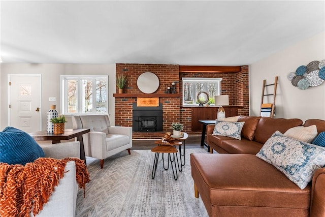 385 Vogan Dr, Mercer Boro Mer, PA 16137 - living room featuring wood finished floors and a fireplace