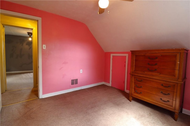 1818 Bluff St, West Mifflin, PA 15122 - bonus room with carpet flooring, ceiling fan, vaulted ceiling, and baseboards