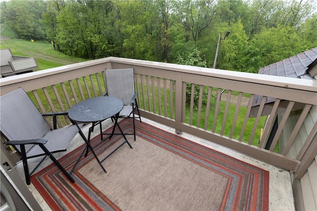 W1 Sunridge Dr, Seven Springs Resort, PA 15622 - deck with a forest view and a yard