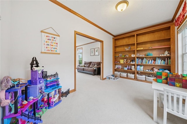 1016 Noble Pine Ct, Trafford, PA 15085 - recreation room with crown molding and carpet