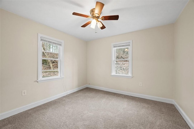 600 Camp Meeting Rd, Leet Twp, PA 15143 - carpeted empty room with healthy amount of natural light, baseboards, and ceiling fan
