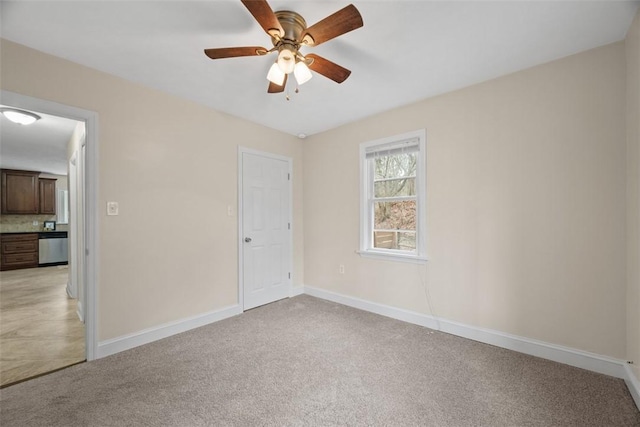 600 Camp Meeting Rd, Leet Twp, PA 15143 - unfurnished bedroom featuring light carpet, baseboards, and ceiling fan