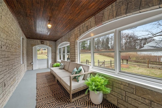 600 Camp Meeting Rd, Leet Twp, PA 15143 - sunroom / solarium featuring healthy amount of natural light, arched walkways, and an outdoor living space