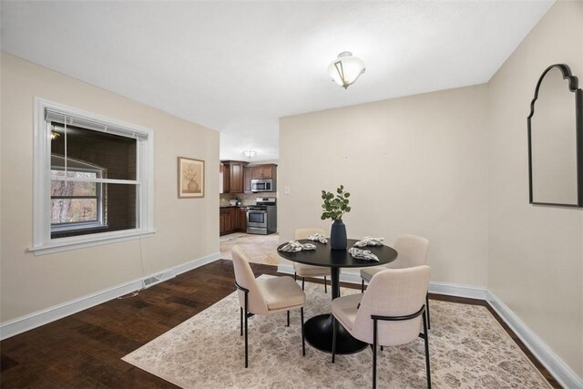 600 Camp Meeting Rd, Leet Twp, PA 15143 - dining space featuring wood finished floors and baseboards