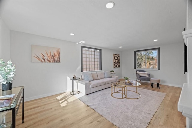 2874 Midland St, Brookline, PA 15226 - living room with recessed lighting, light wood finished floors, and baseboards