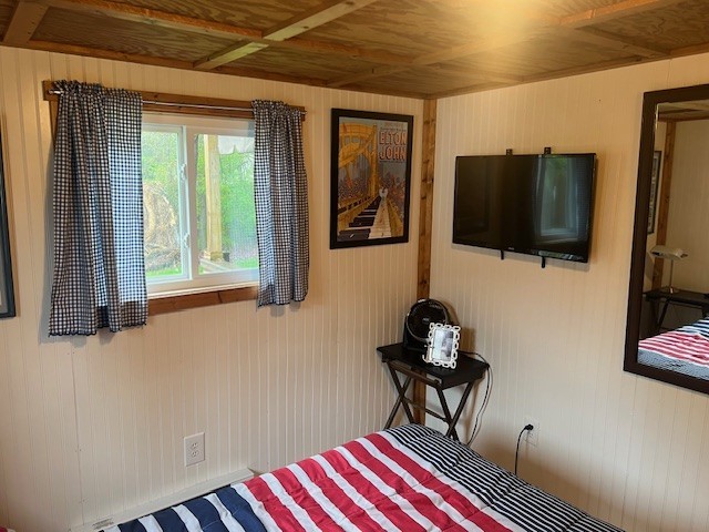 11863 Lakeview, Conneaut Lake Cra, PA 16316 - bedroom with wooden walls