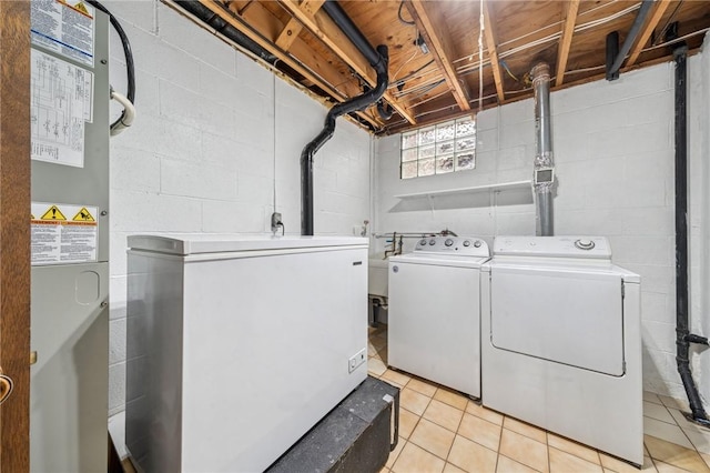 1967 Rostraver, Rostraver, PA 15012 - laundry room with washing machine and clothes dryer and light tile patterned flooring