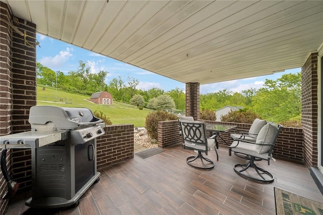 1967 Rostraver, Rostraver, PA 15012 - view of patio / terrace featuring area for grilling and view of wooded area