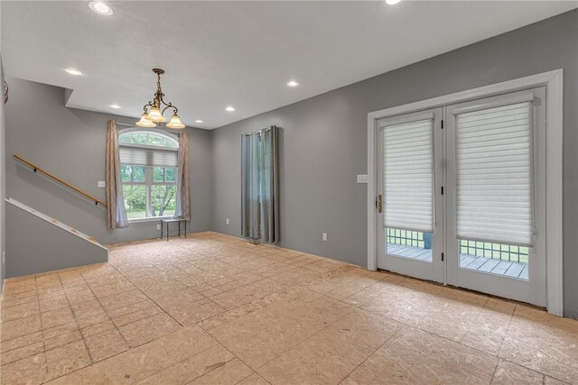 677 Fairlane Blvd, New Galilee, PA 16141 - unfurnished room with recessed lighting and stairway