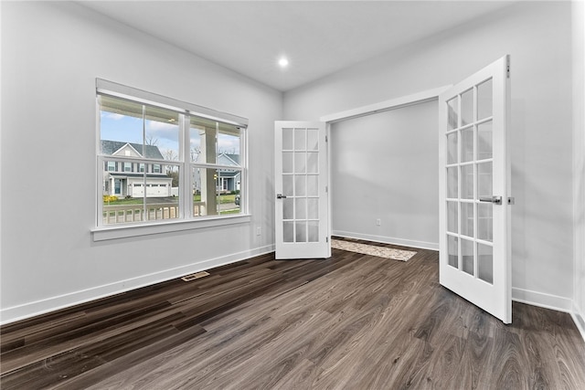 2431 Demare Dr, Bethel Park, PA 15102 - spare room featuring french doors, wood finished floors, and baseboards