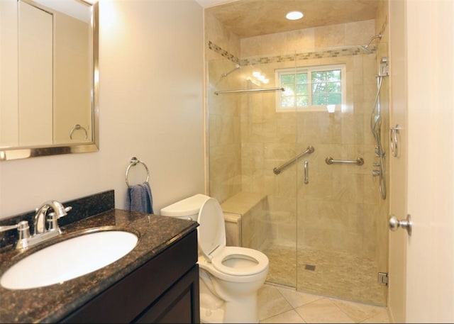 1107 Croxall Ave, Hopewell Twp Bea, PA 15001 - full bathroom with toilet, a shower stall, vanity, and tile patterned flooring