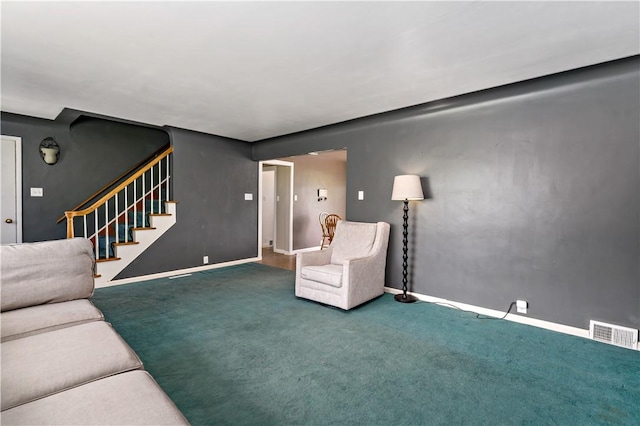 225 Larson Blvd, Rostraver, PA 15012 - unfurnished living room with carpet floors, stairs, and baseboards