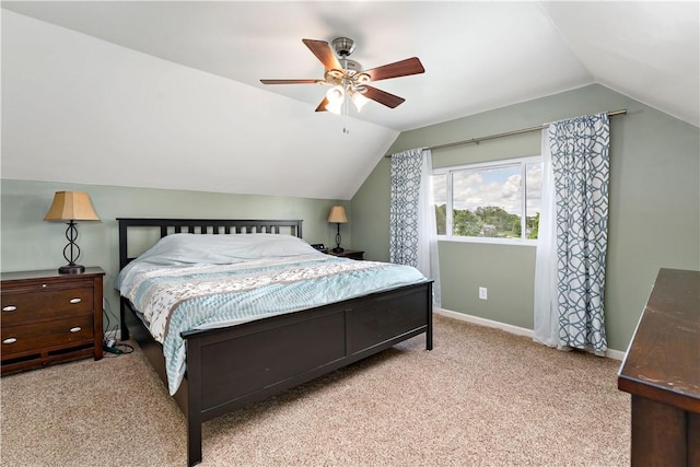 225 Larson Blvd, Rostraver, PA 15012 - bedroom with vaulted ceiling, carpet floors, baseboards, and ceiling fan