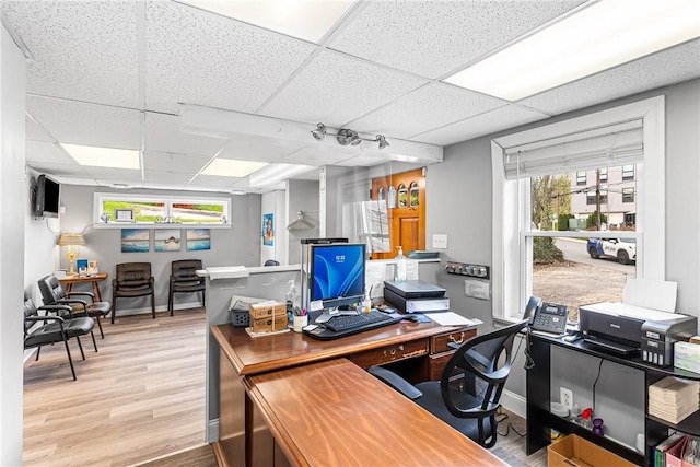 1900 Ardmore Blvd, Forest Hills Boro, PA 15221 - office with a paneled ceiling, wood finished floors, and baseboards