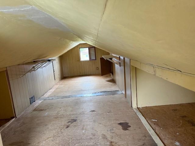 15 Miner Ave, Bentleyville, PA 15314 - bonus room featuring vaulted ceiling and wood walls