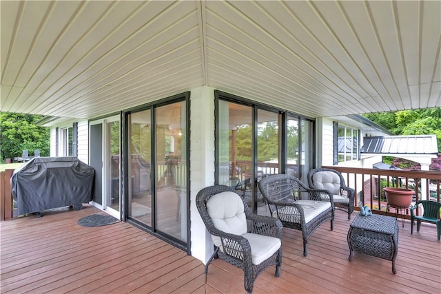 536 Hopewell Rd, Luzerne Twp, PA 15433 - deck featuring a grill and an outdoor living space