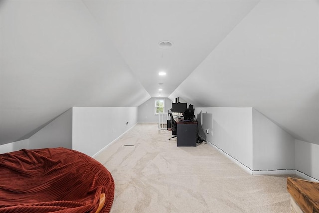 190 Elm St, Daugherty Twp, PA 15066 - office with carpet flooring, lofted ceiling, and baseboards