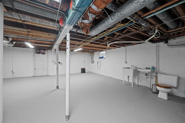 190 Elm St, Daugherty Twp, PA 15066 - unfinished below grade area featuring a sink