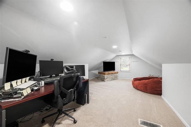 190 Elm St, Daugherty Twp, PA 15066 - carpeted office featuring lofted ceiling and baseboards