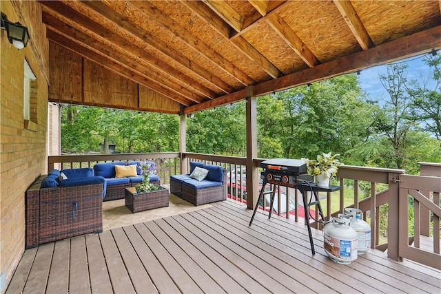 9440 Peebles Rd, Mccandless, PA 15101 - wooden terrace with an outdoor living space