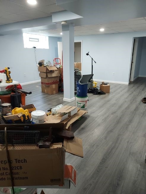 1046 Elicker Rd, Plum Boro, PA 15068 - basement featuring baseboards and wood finished floors