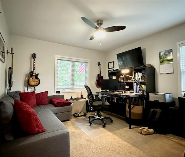 3301 Hazelhurst Ave, Baldwin Boro, PA 15227 - home office with ceiling fan and carpet
