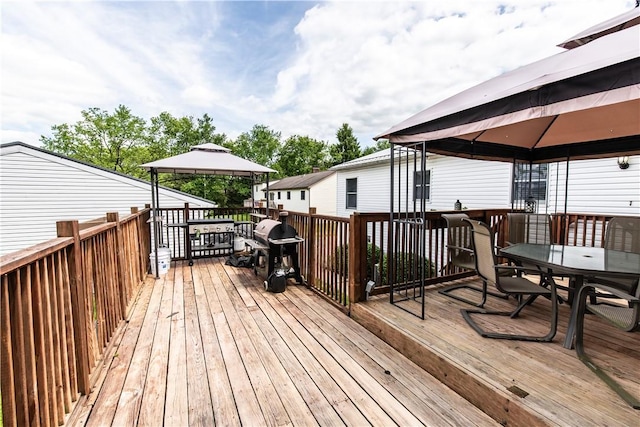 229 Holyoke Rd, Center Twp But, PA 16001 - wooden terrace with a gazebo, outdoor dining space, and area for grilling