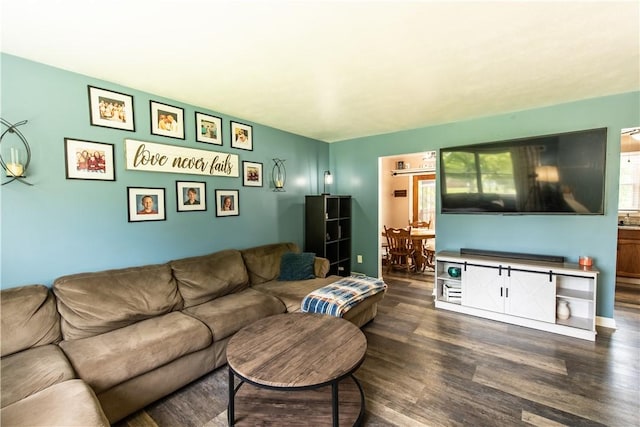 229 Holyoke Rd, Center Twp But, PA 16001 - living room featuring dark wood-style floors