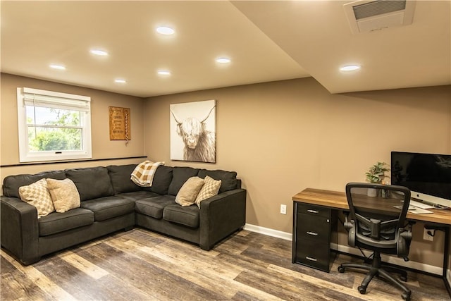229 Holyoke Rd, Center Twp But, PA 16001 - office space featuring dark wood-style floors, recessed lighting, and baseboards