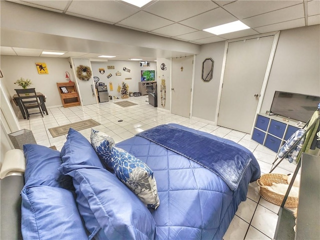 1013 Charles Dr, Union Twp Law, PA 16101 - bedroom with light tile patterned floors and a drop ceiling