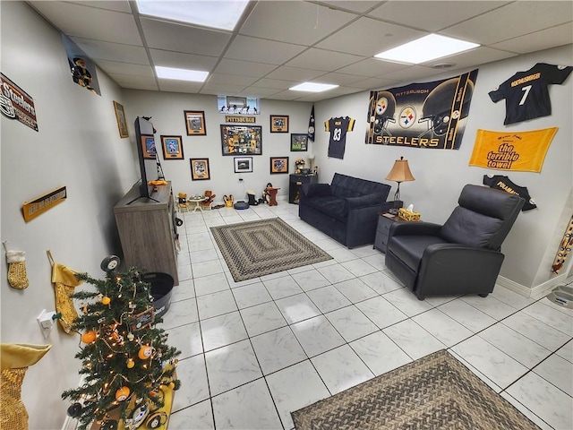 1013 Charles Dr, Union Twp Law, PA 16101 - living area with a drop ceiling