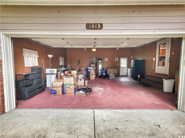 1013 Charles Dr, Union Twp Law, PA 16101 - garage with freestanding refrigerator and driveway