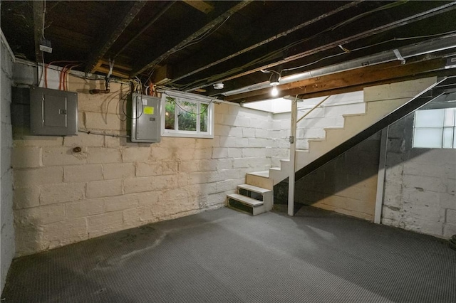 2883 Wilson St N, Franklin Twp, PA 15301 - basement featuring electric panel and stairs