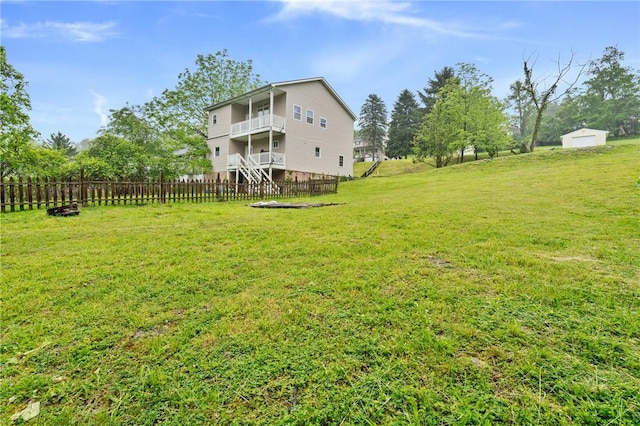 2883 Wilson St N, Franklin Twp, PA 15301 - view of yard featuring a balcony and an outbuilding
